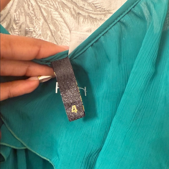 H&M Teal Layered Mini Dress - Picture 2 of 9